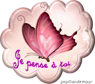 Gif animé je pense à toi papillon